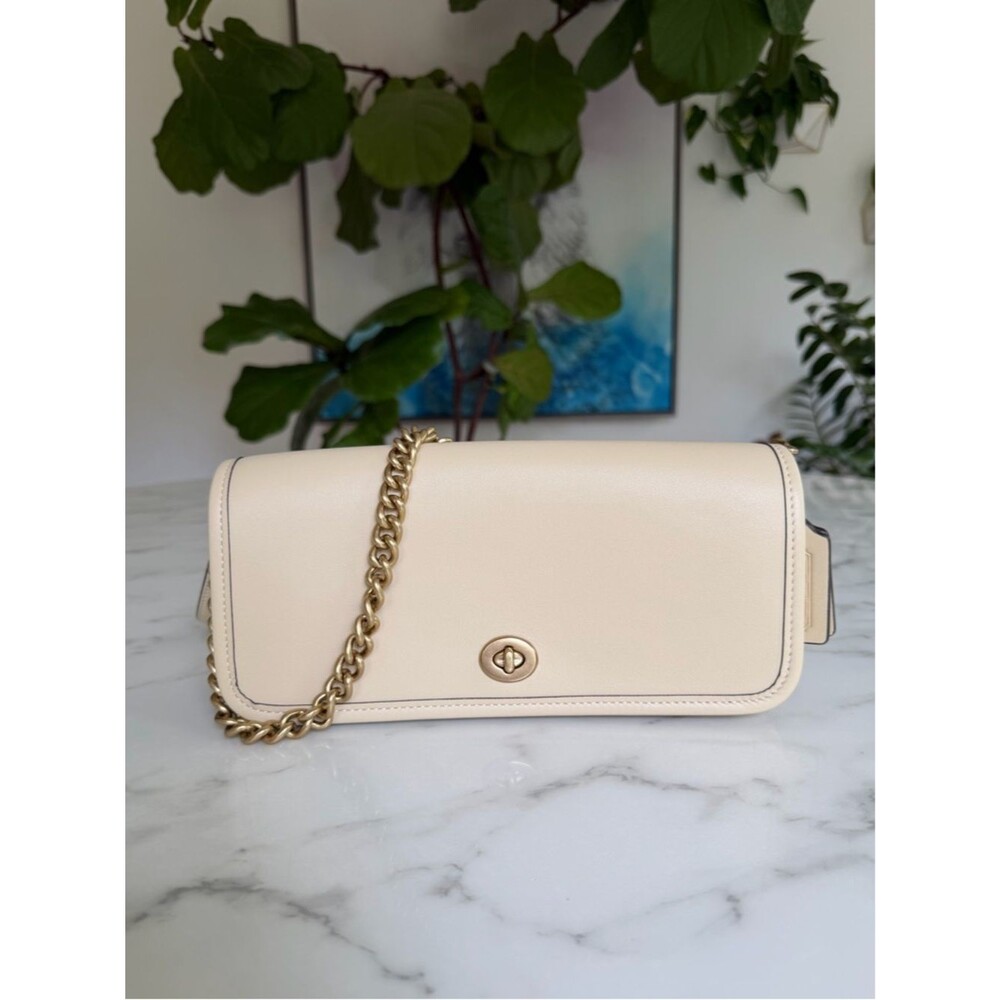NWOT Coach DINKY Bag Glovetanned Leather CW641 Brass Moonlight Cream Ivory - Picture 15 of 15